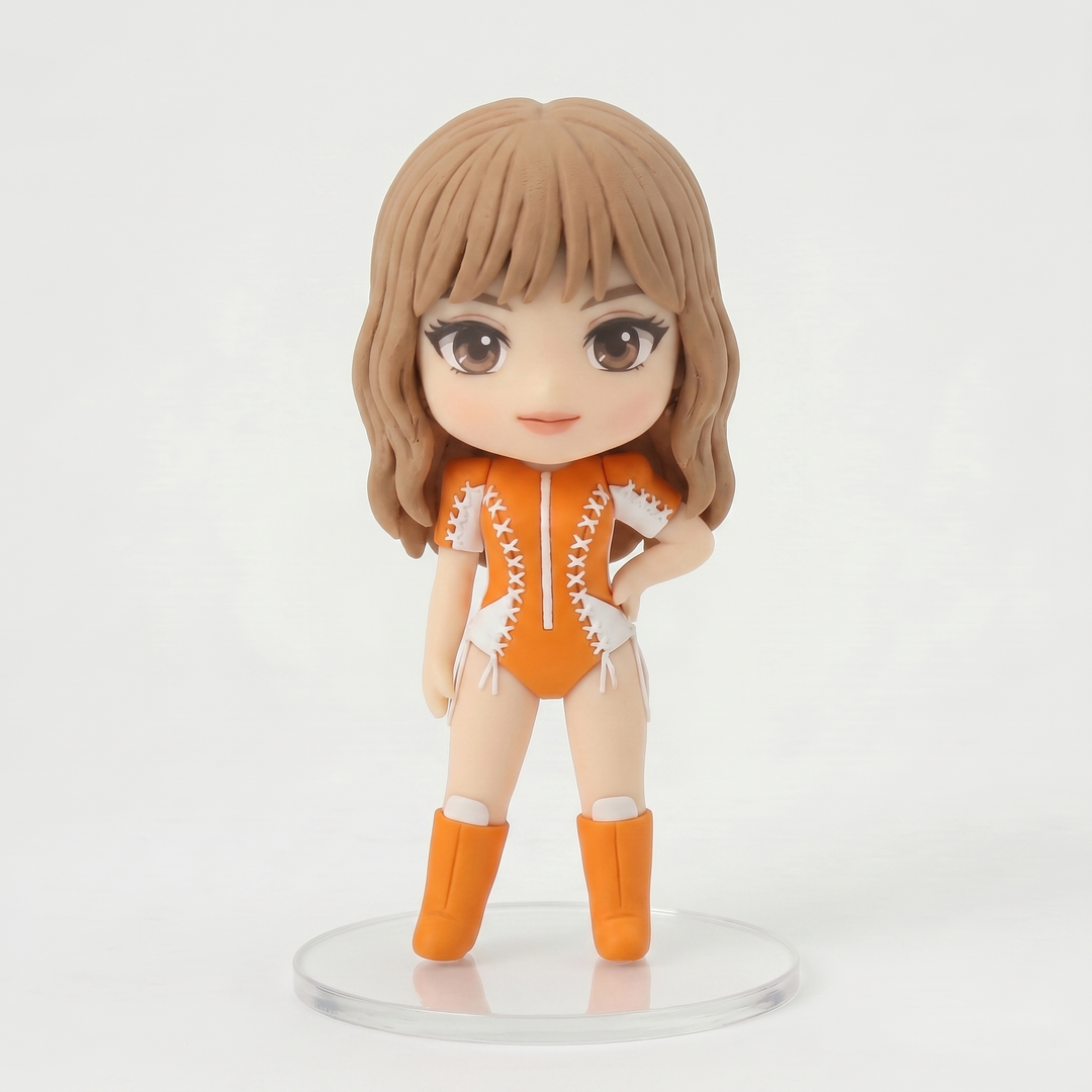 100% Handmade KPOP Star "Lisa Orange" Collectible Figure