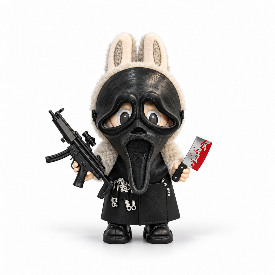 Labubu Black Ghost Mask Butcher Outfit Set