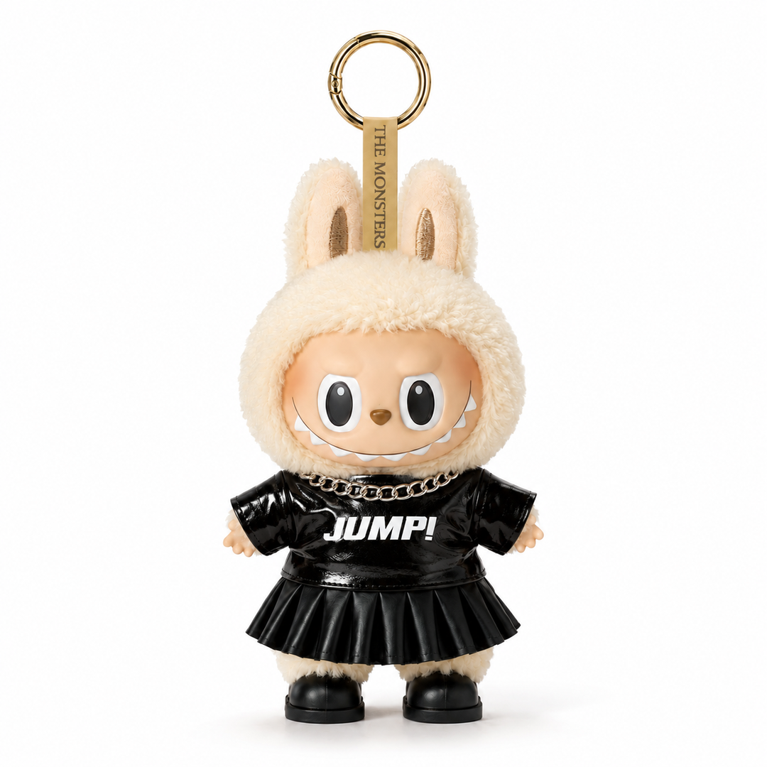 Labubu Black JUMP! Crop Top & Pleated Skirt Outfit Set