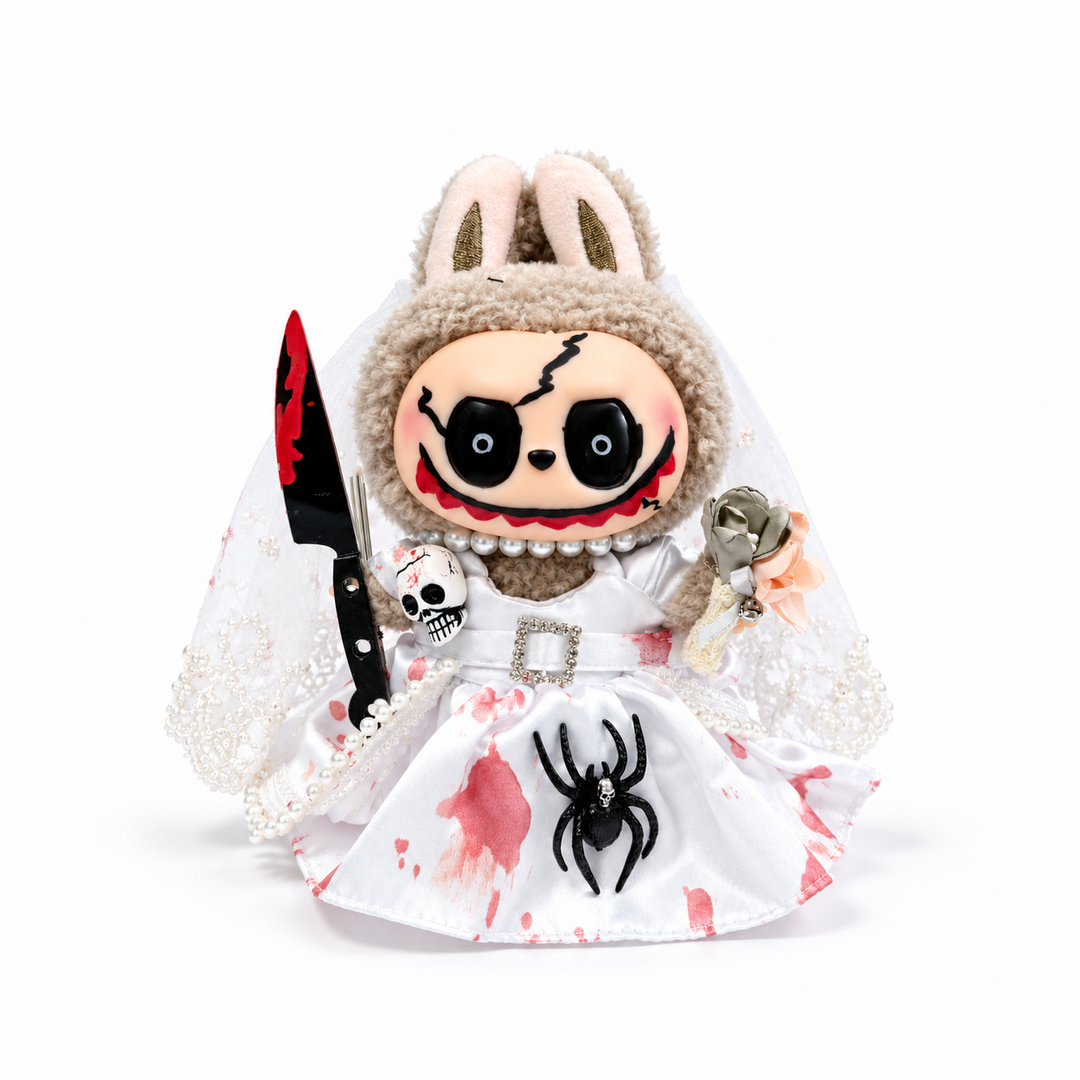 Labubu Blood Splatter Bride Outfit Set