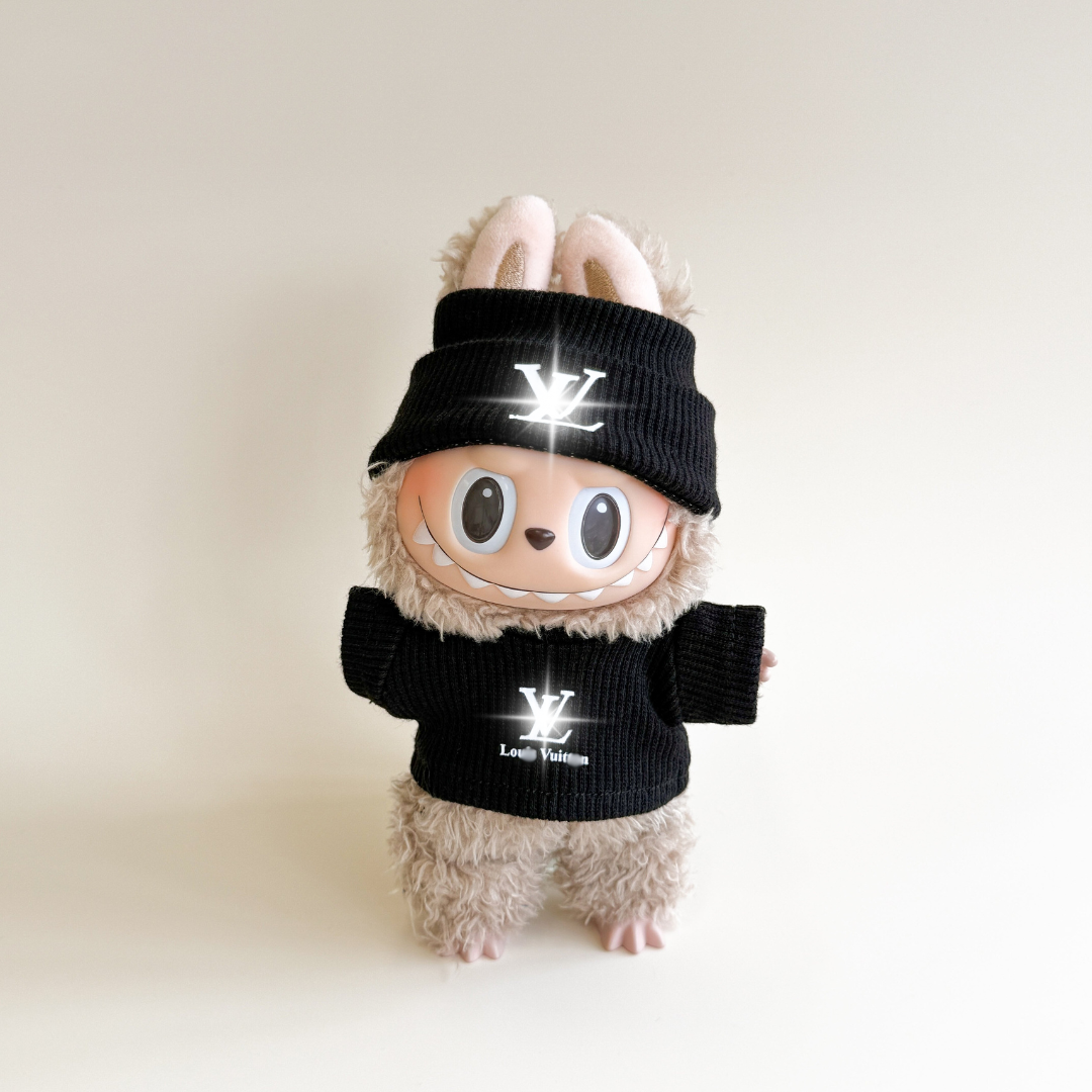 Labubu Classic Monogram Winter Set – Collector Edition – Labubu plush doll outfit handmade kawaii Pop Mart collectible acc...
