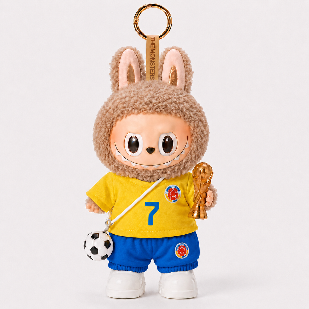 Labubu Colombia #7 Football Outfit Set (Blue Shorts)