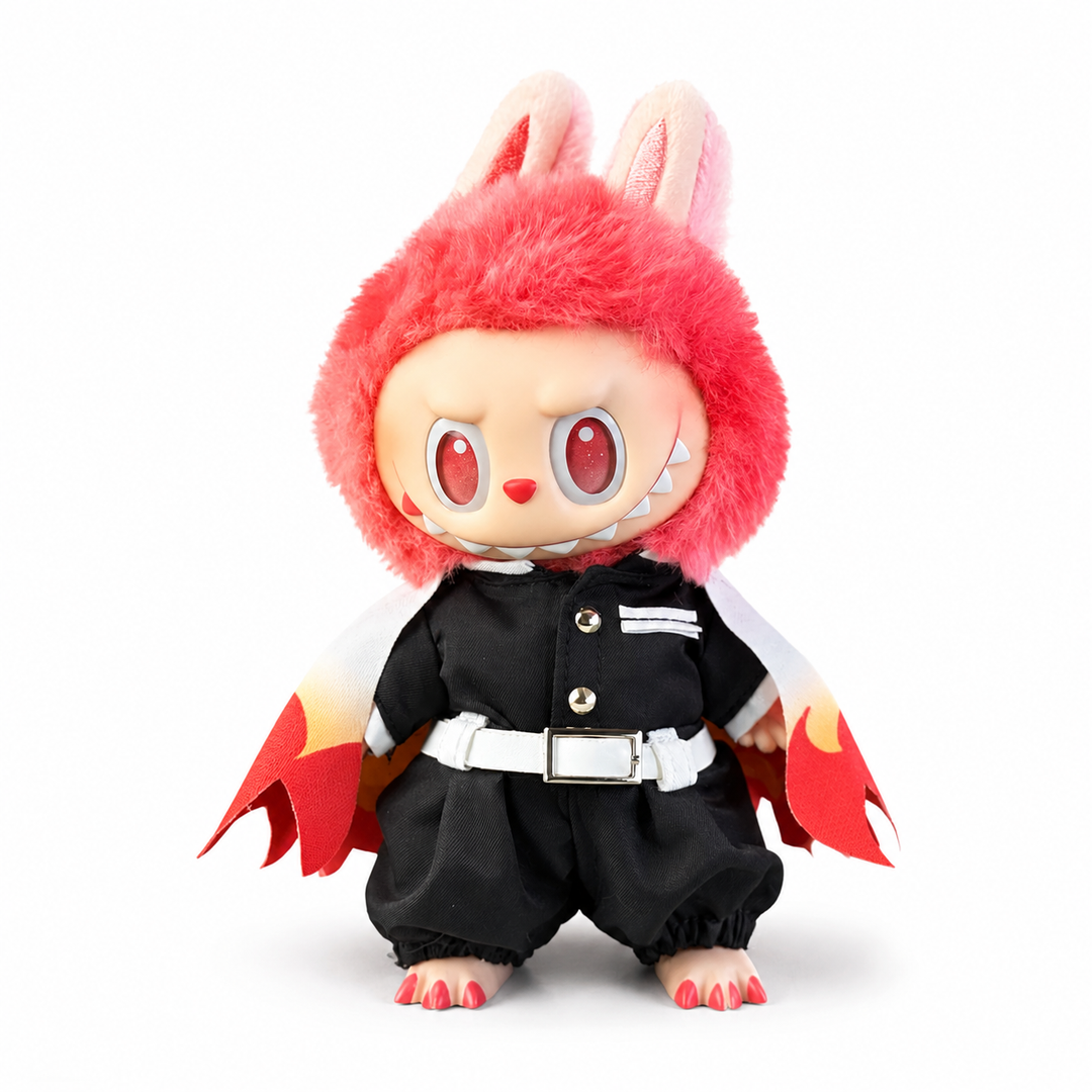 Labubu Demon Slayer Rengoku Outfit Set – Complete with Authentic Love Figure