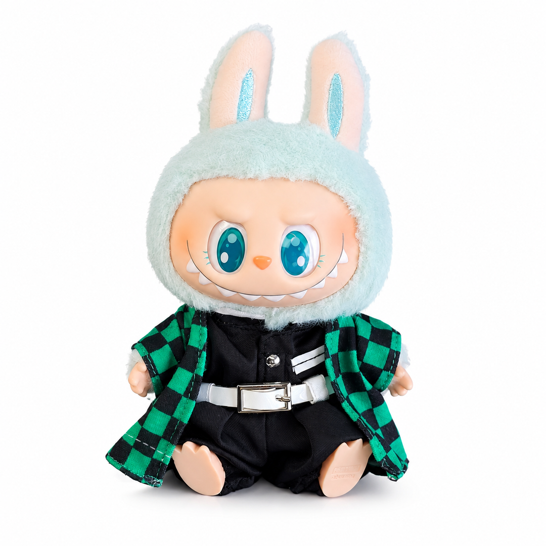 Labubu Demon Slayer Tanjiro Seated Outfit Set – Complete with Authentic Ququ Figure