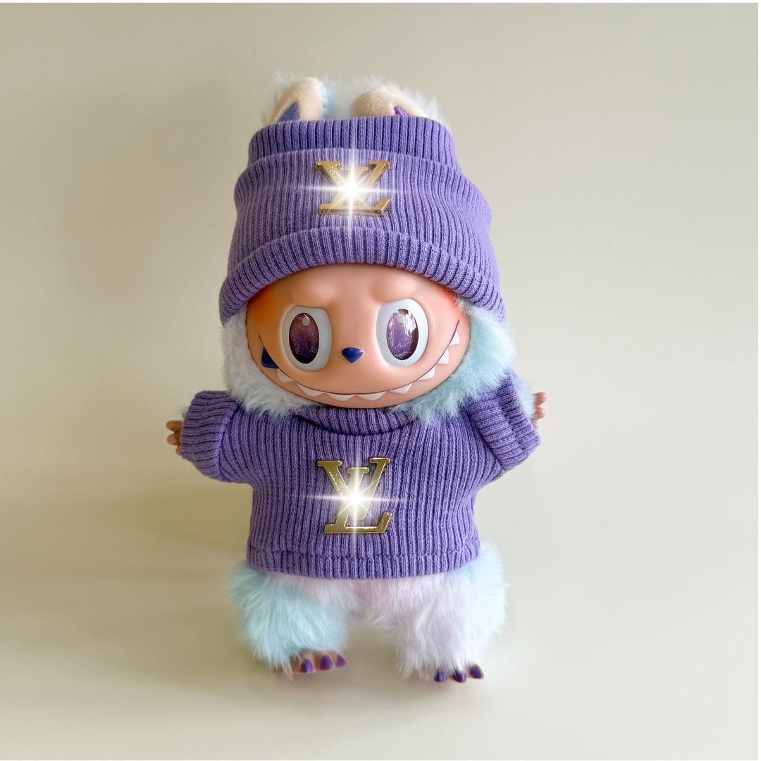 Labubu Gold Monogram Ribbed Knit Set – Collector Edition