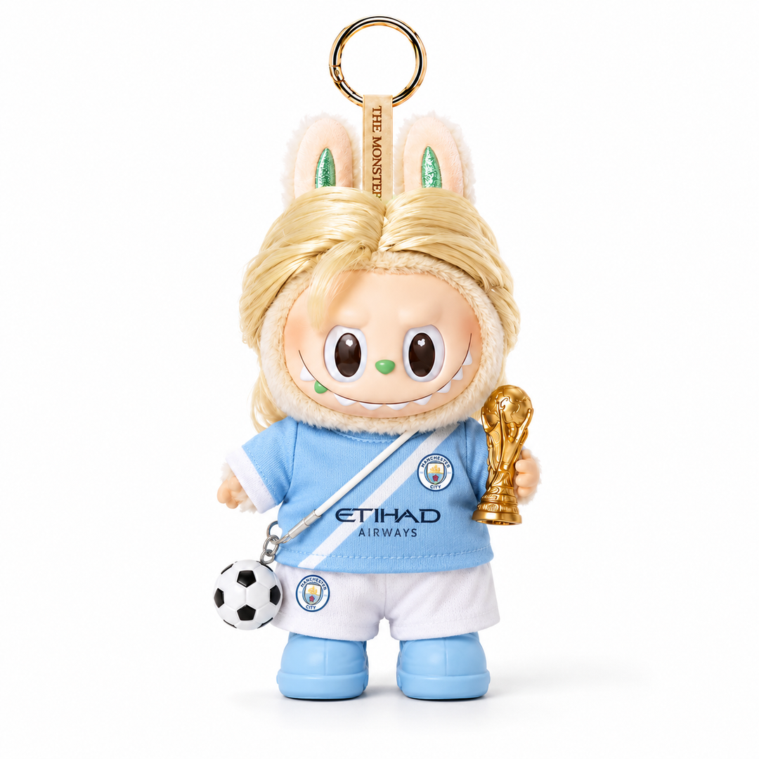 Labubu Manchester City Football Outfit Set – Complete with Authentic Blue Prelude Figure