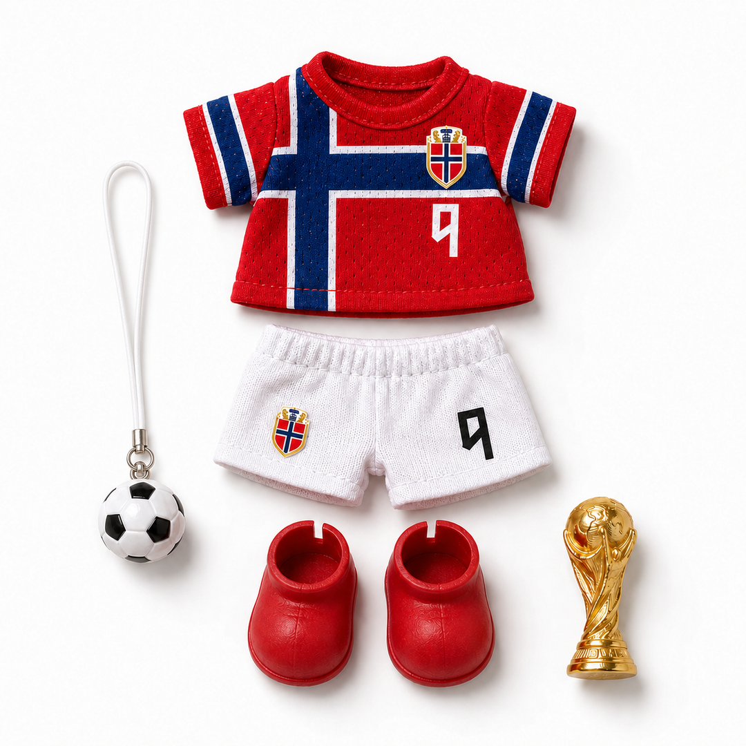Labubu Norway #9 Football Outfit Set – Complete with Authentic Blue Prelude Figure