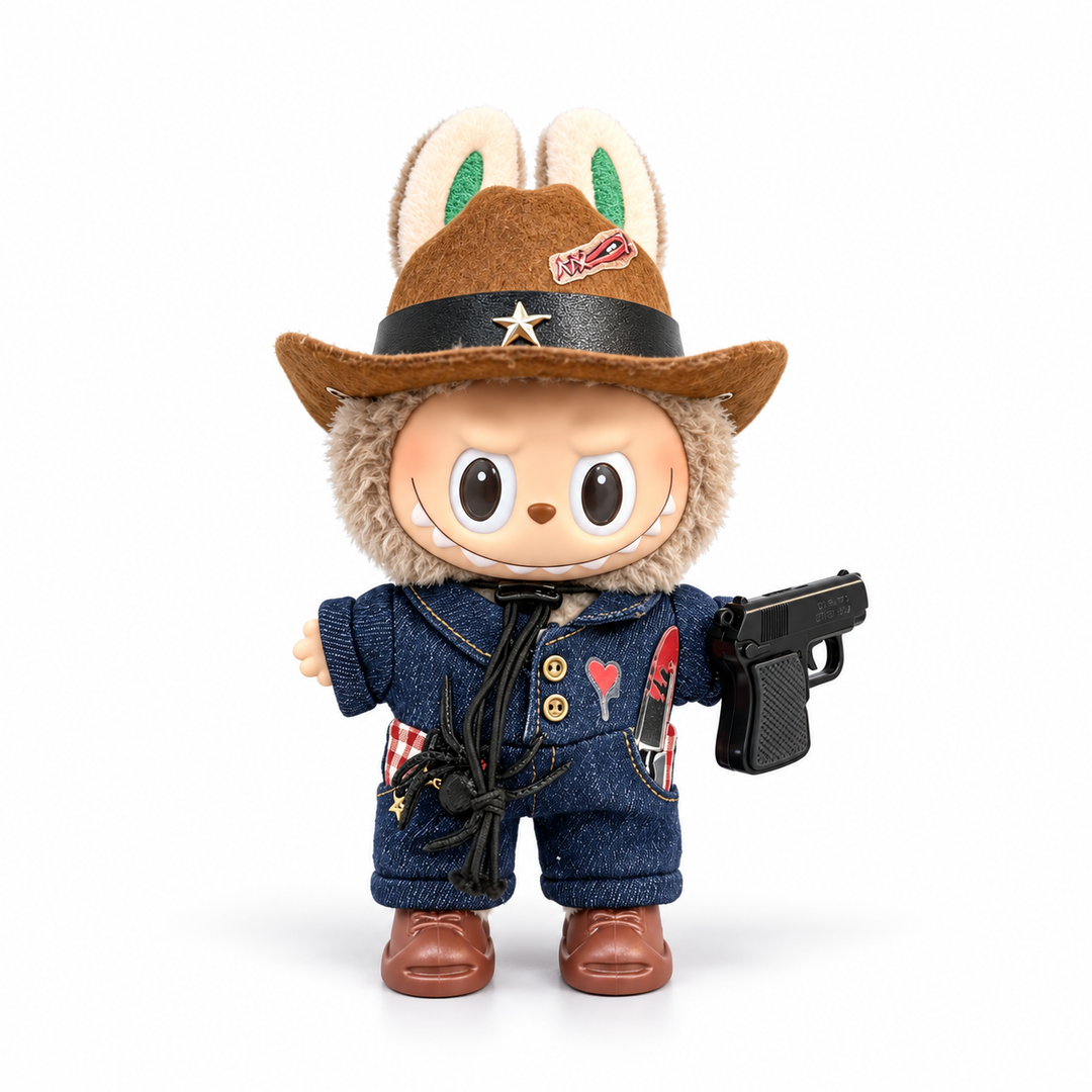 Labubu Outlaw Sheriff Denim Outfit Set