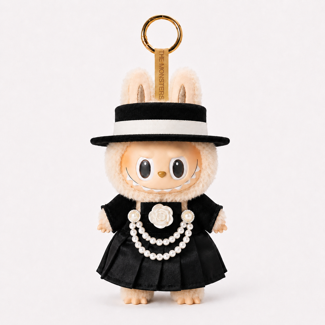 Labubu Pearl Rose Boater Hat & Dress Outfit Set