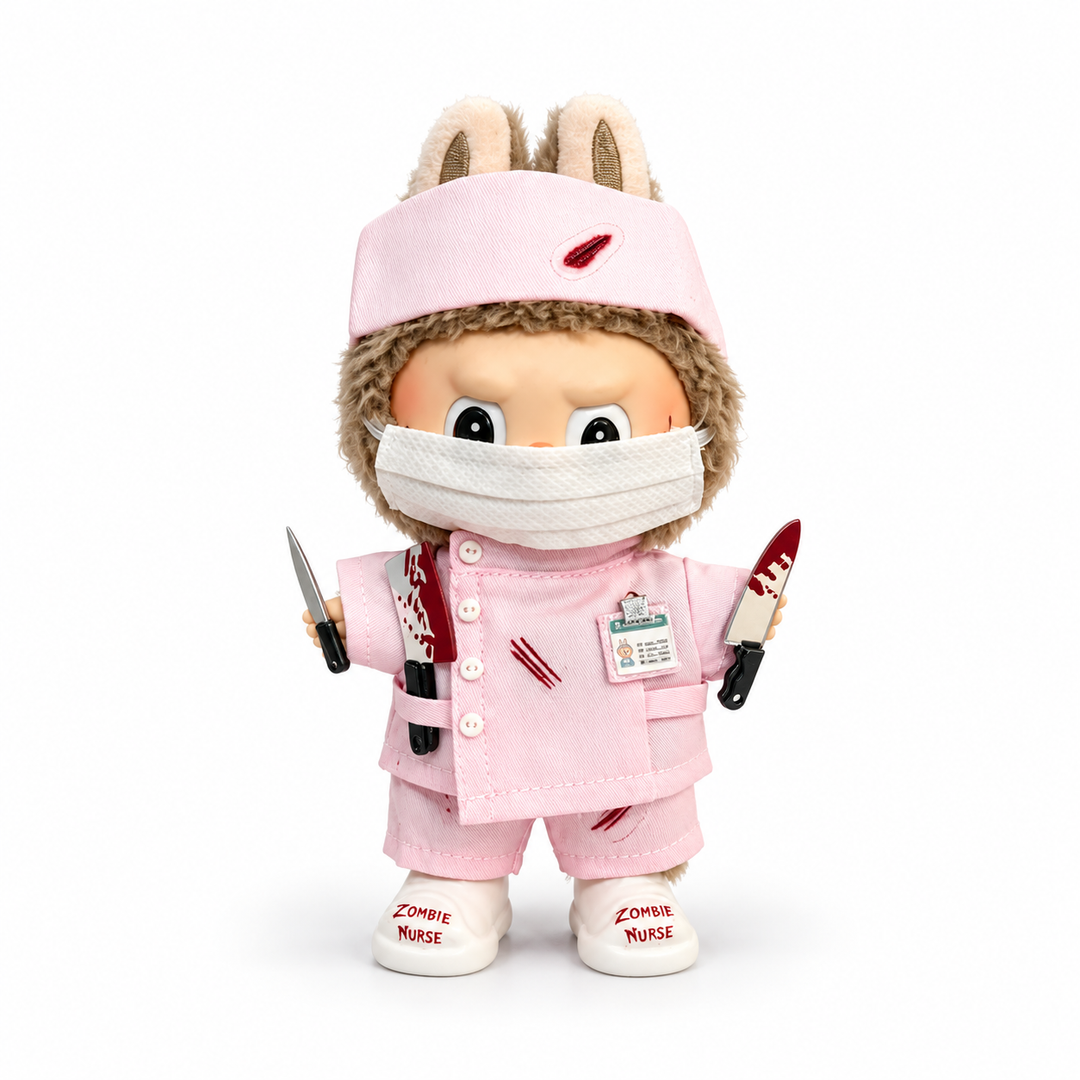Labubu Pink Zombie Nurse Outfit Set