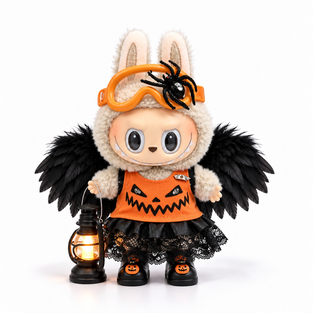 Labubu Pumpkin Face Tank & Goggles Outfit Set