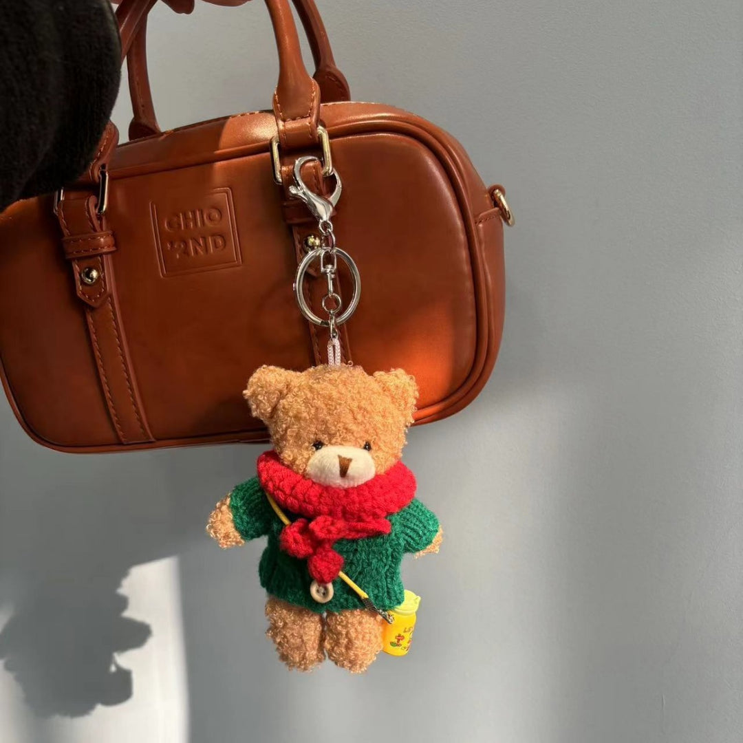 Green Sweater Teddy Bear Charm