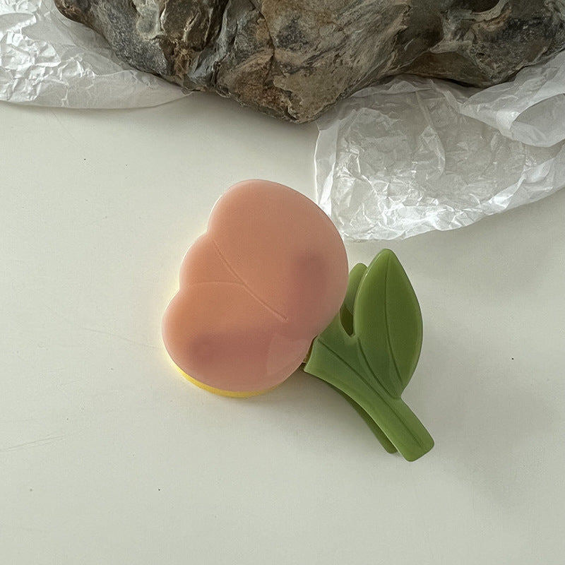 Peach & Lime Tulip Hair Claw