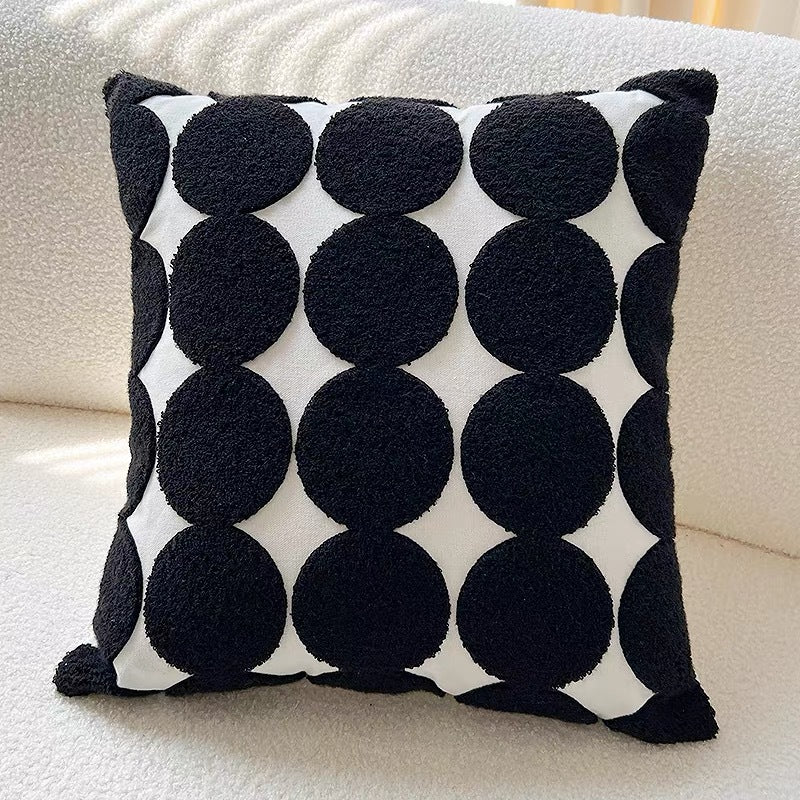 Retro Dots Textured Pillow Cover