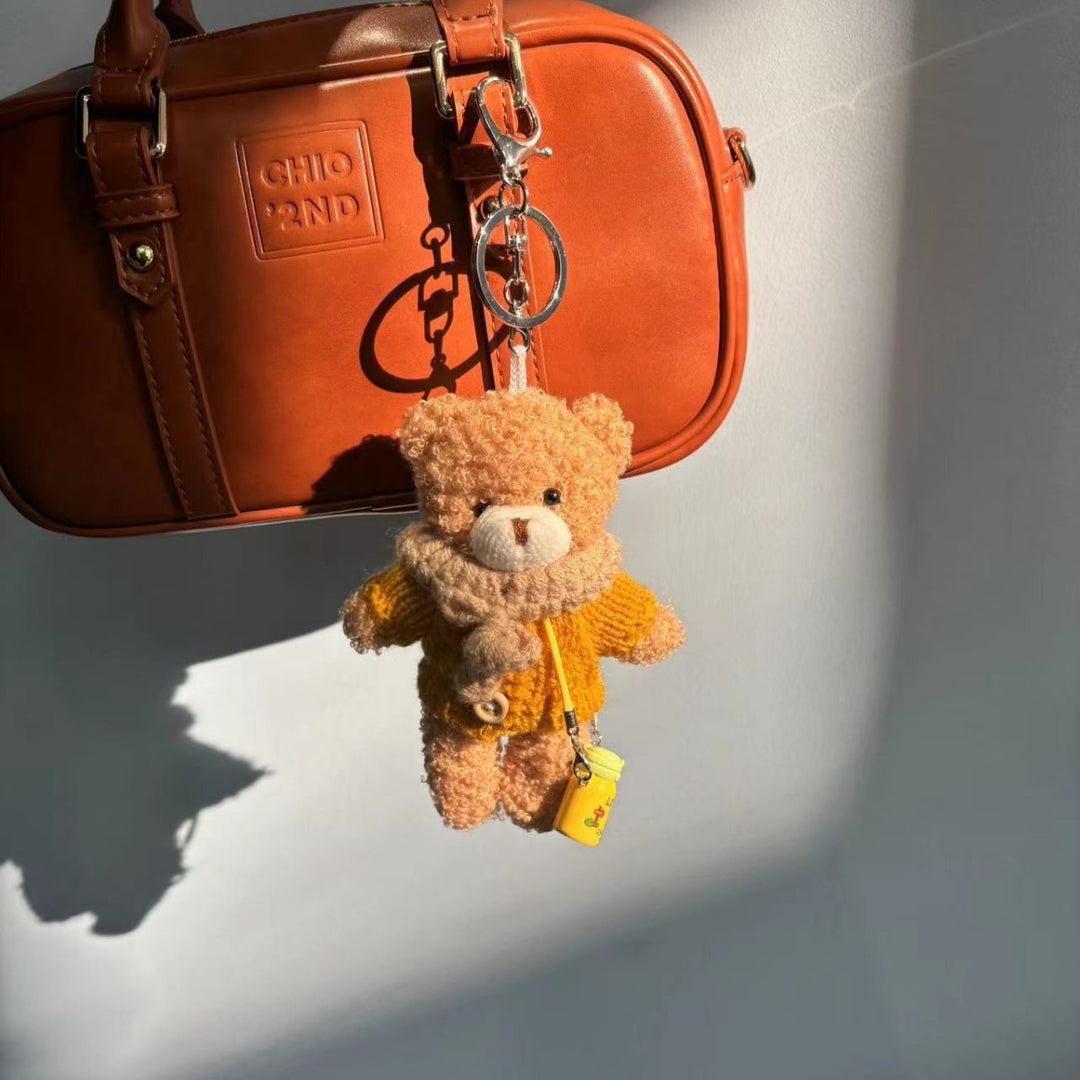 Mustard Yellow Sweater Teddy Bear Charm