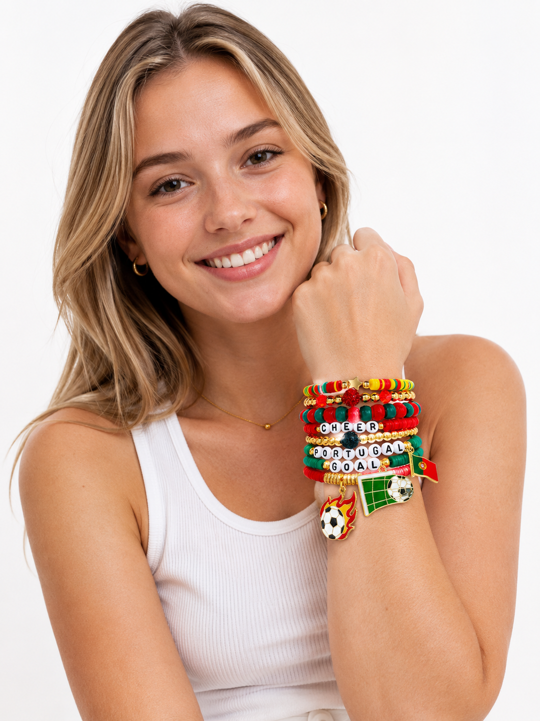 Portugal Football Bracelet Stack