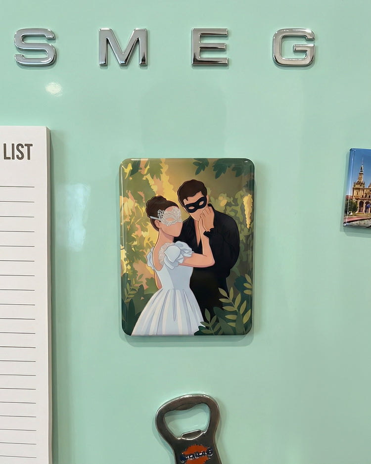 High Society Bridgerton-Inspired Couple Magnet Collection lifestyle display – Lizzie & Friends