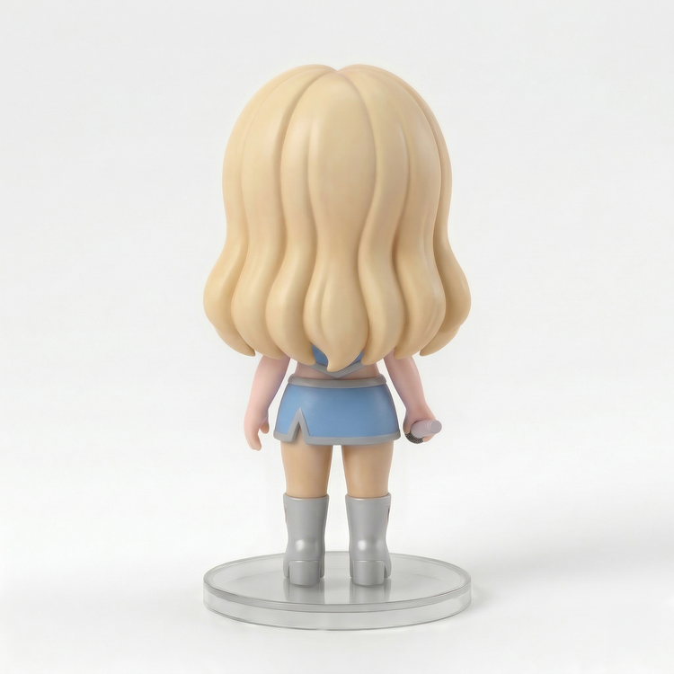 Sabrina Carpenter Pop Star "Sweet Singer" Collectible Figure – Blue Stage Edition flat lay product shot – Lizzie & Friends