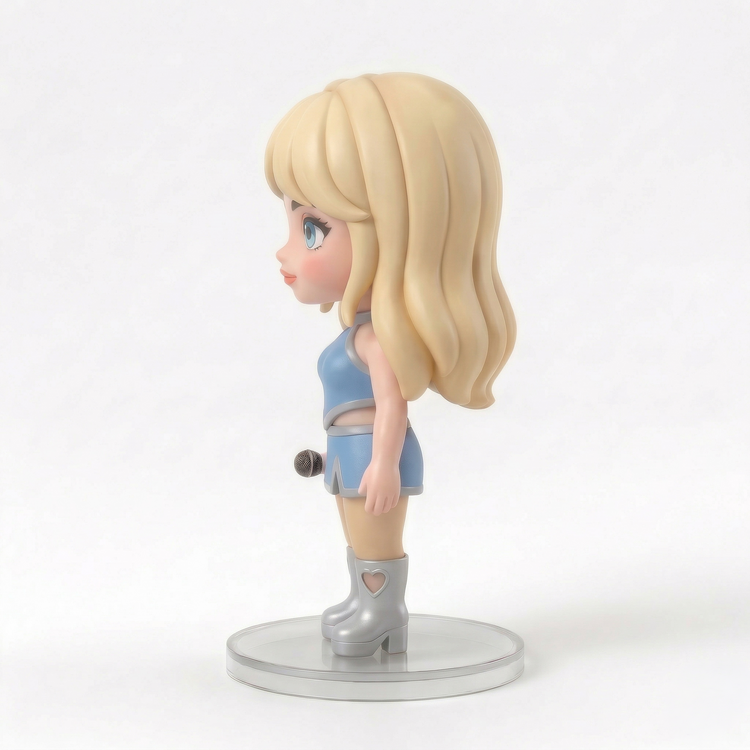 Sabrina Carpenter Pop Star "Sweet Singer" Collectible Figure – Blue Stage Edition back view detail – Lizzie & Friends