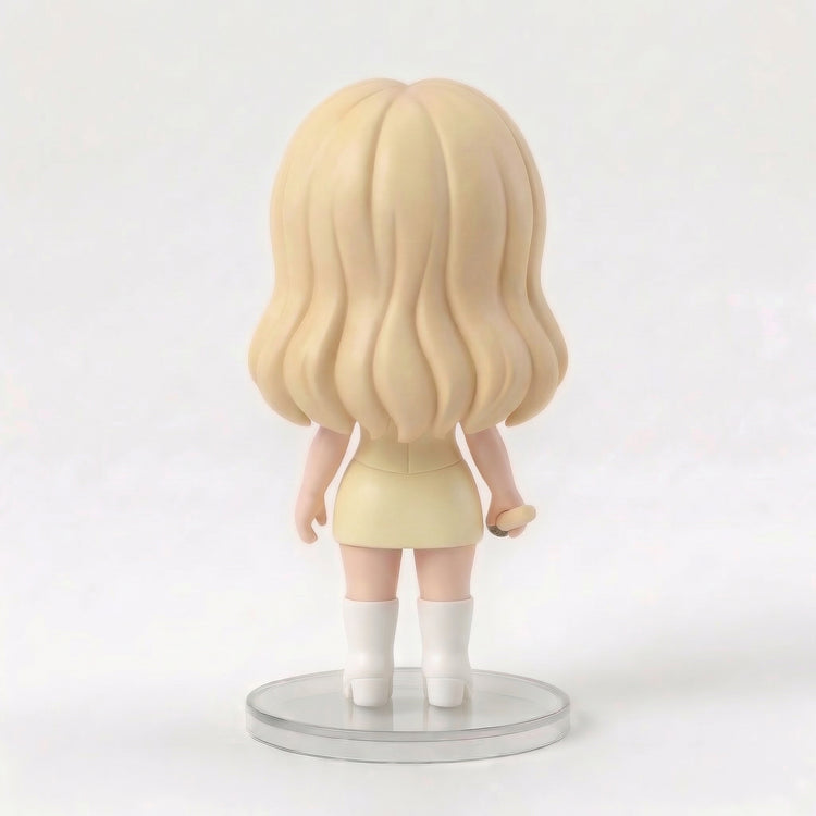 Sabrina Carpenter Pop Star "Sweet Singer" Collectible Figure – Yellow Stage Edition flat lay product shot – Lizzie & Friends