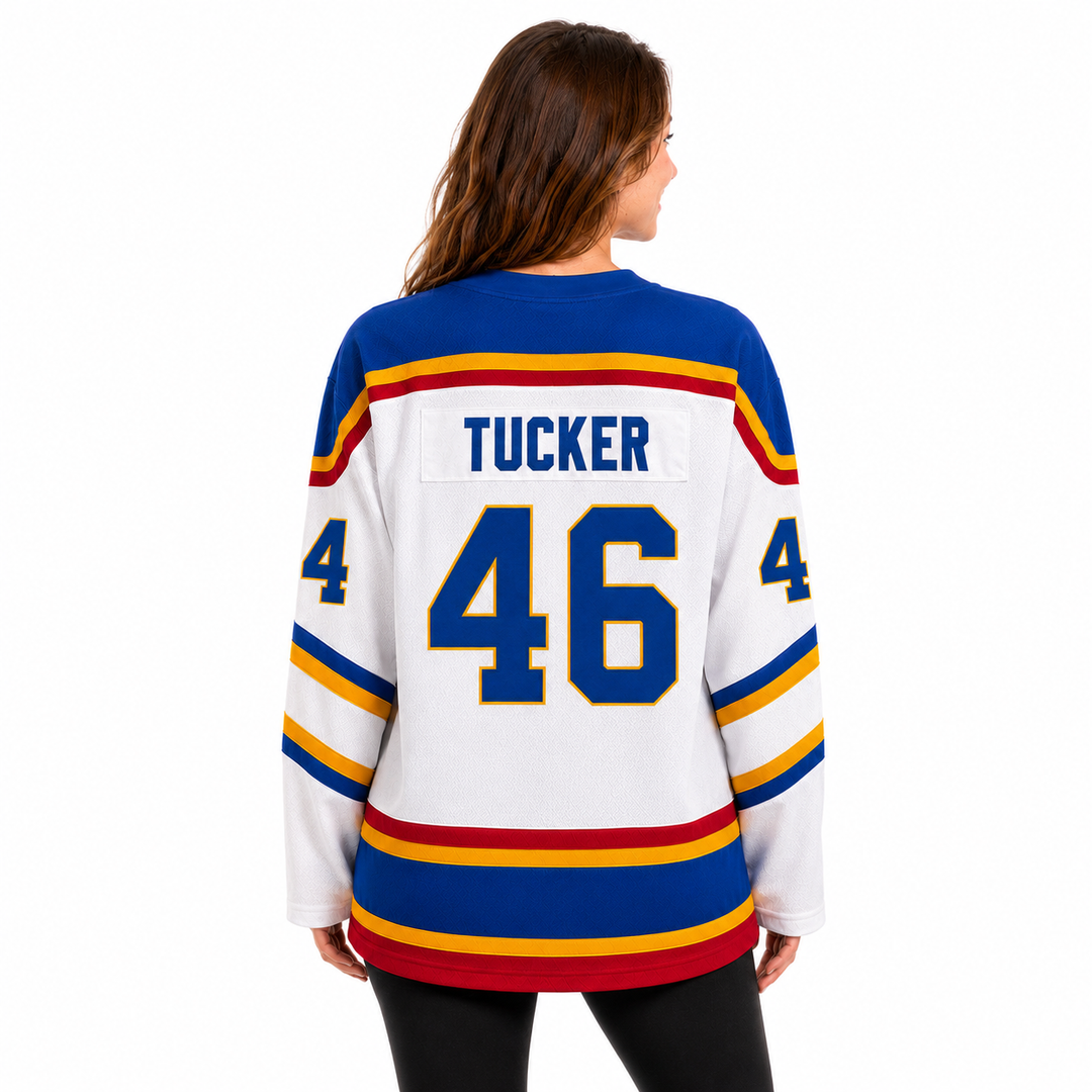 Tucker No. 46 Briar Hockey Jersey - White Pro Edition