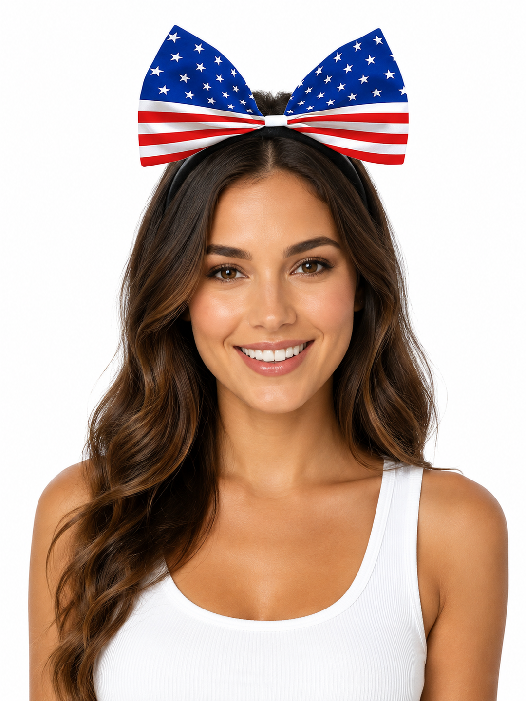 USA Flag Bow Headband