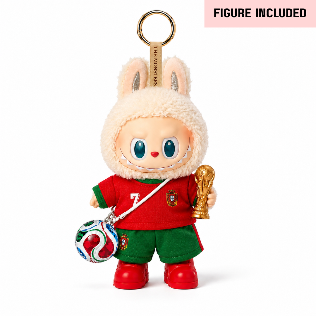 Labubu Portugal #7 Football Outfit Set (FIFA Ball Edition) – Complete with Authentic Macaron Soy Milk Figure