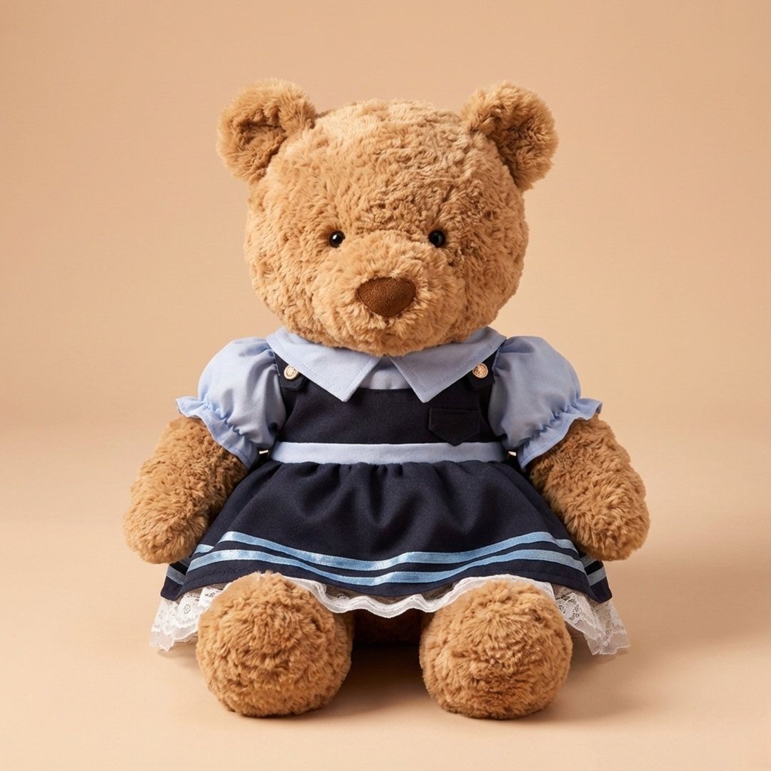 Jellycat Blue Collar Dress Outfit (For 47cm Plush) – Jellycat plush stuffed animal outfit handmade doll clothes accessory
