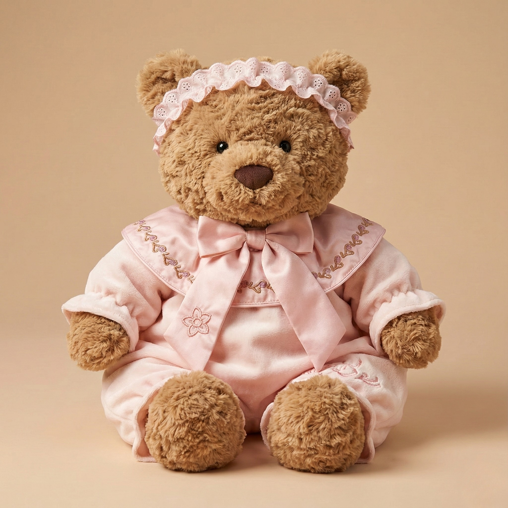 Jellycat Pink Collar Romper Outfit – Jellycat plush stuffed animal outfit handmade doll clothes accessory