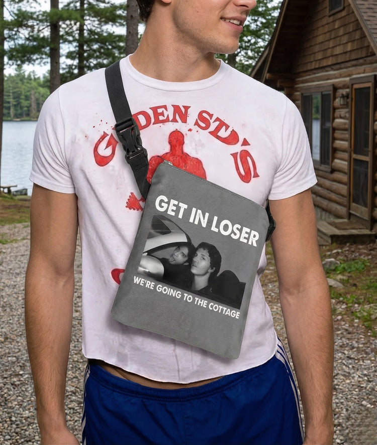 "Get In Loser" Cottage Trip Crossbody Bag – crossbody bag fan merch gift sports romance