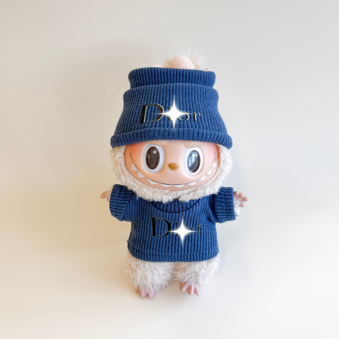 Labubu Classic Knitwear Outfit Set – Winter Edition flat lay product shot – Lizzie & Friends