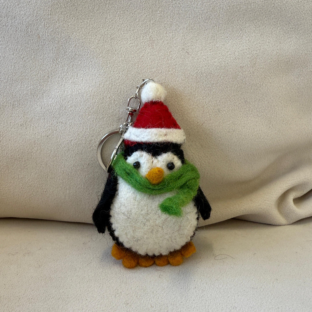 Holiday Penguin Felt Charm