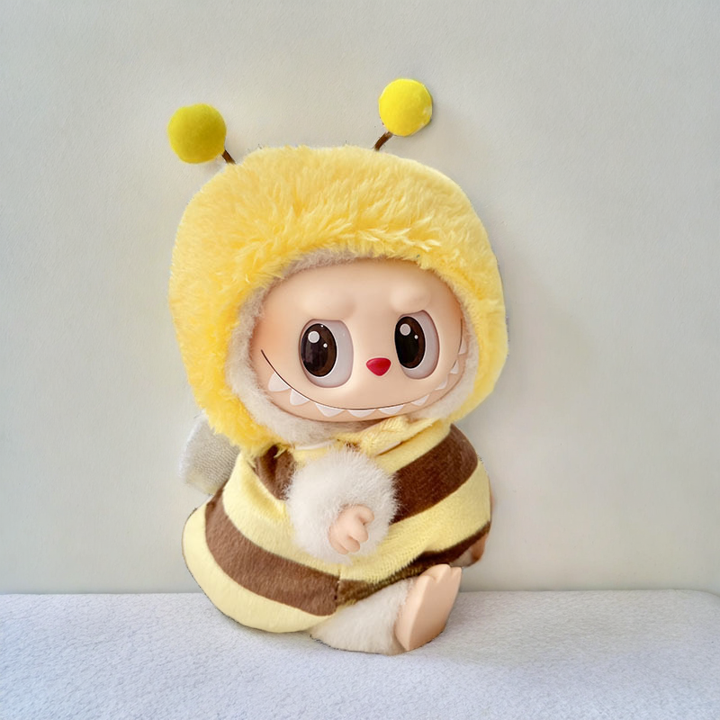 Labubu ハニービーセット - イエロー＆ブラウン ストライプ