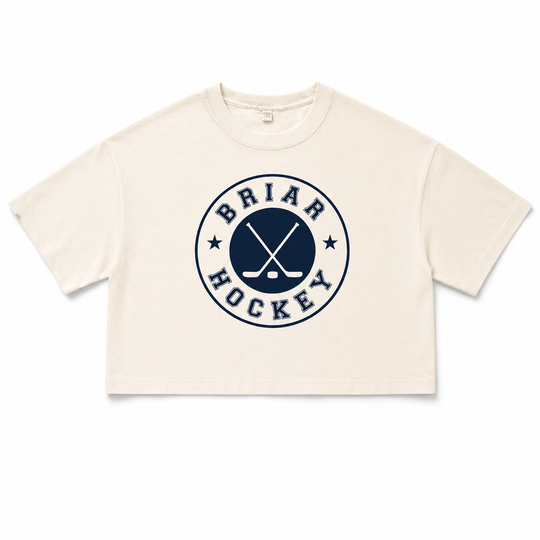 Briar Hockey Vintage Cropped T-Shirt – Beige