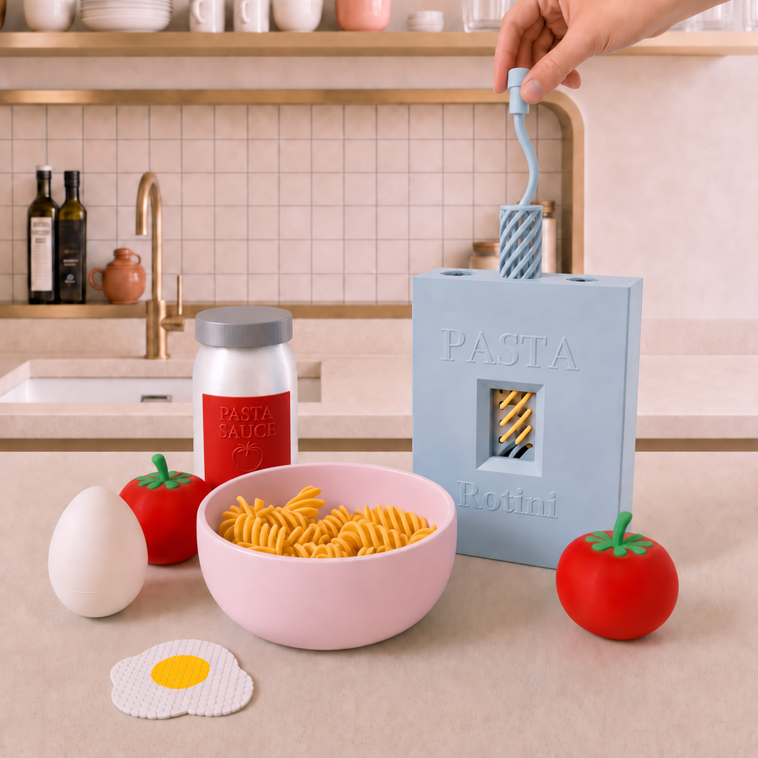 Squishy Pasta Fidget Bowl Set Flushing Blue – 3D Printed Sensory Toy