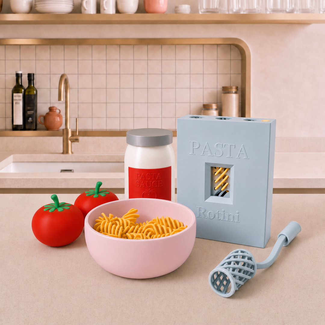 Squishy Pasta Fidget Bowl Set Flushing Blue – 3D Printed Sensory Toy