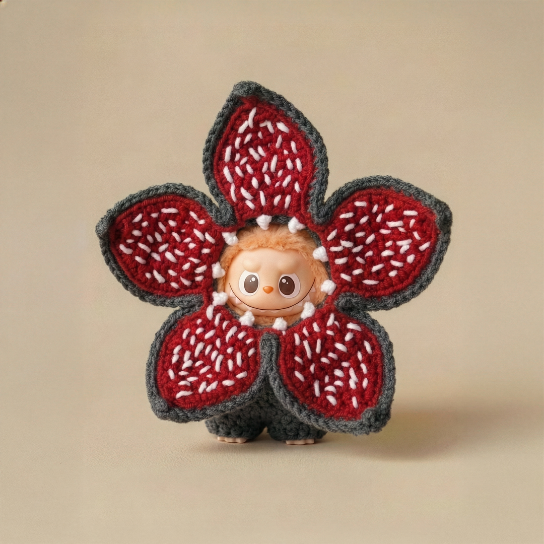 Labubu (V4) Mystery Dimension Dark Bloom Outfit – Labubu 4.0 V4 handmade outfit accessory Pop Mart plush doll clothes