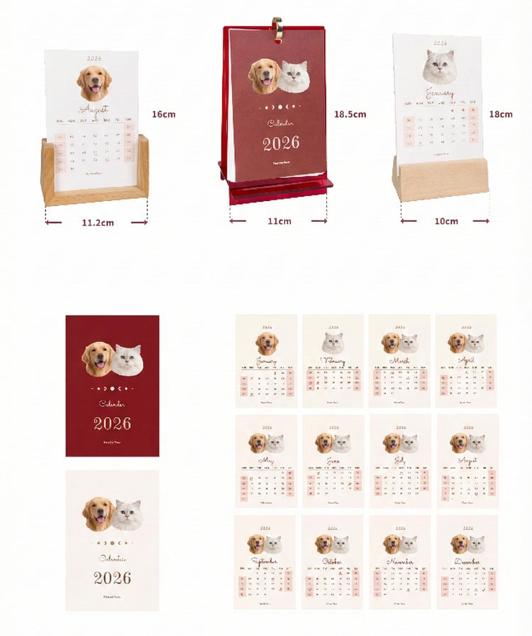 Personalized 2026 Desk Calendar — Custom Pet Photo Edition lifestyle display – Lizzie & Friends