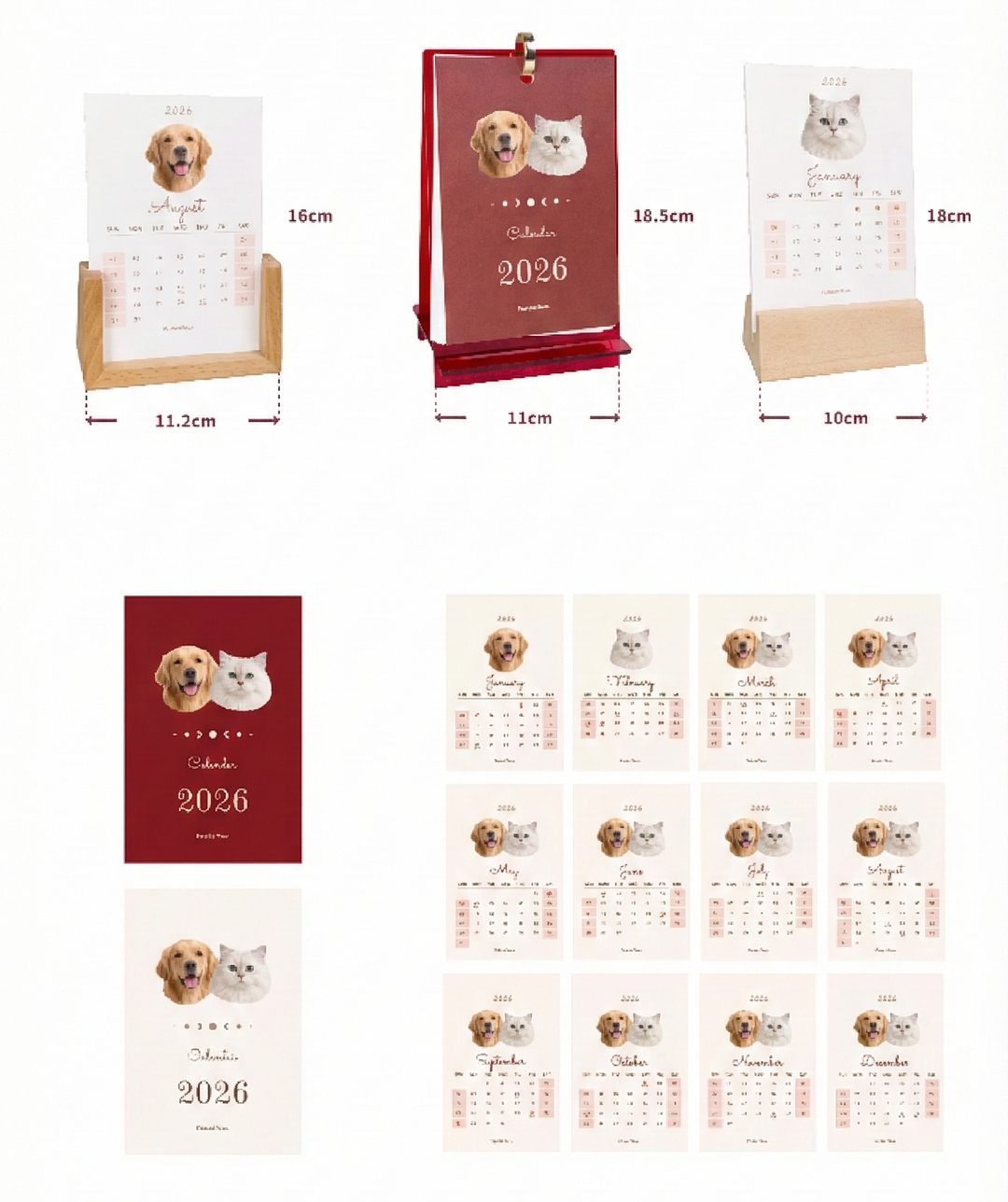Personalized 2026 Desk Calendar — Custom Pet Photo Edition lifestyle display – Lizzie & Friends