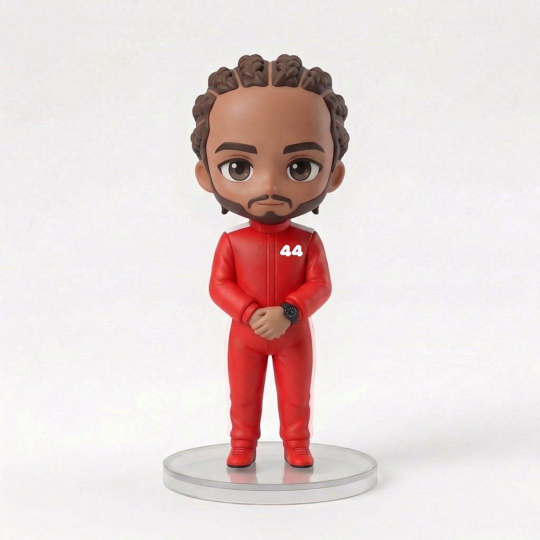 Lewis Hamilton Pro Racing Series "Lewis" Collectible Figure – handmade collectible figure chibi-style fan merch gift display