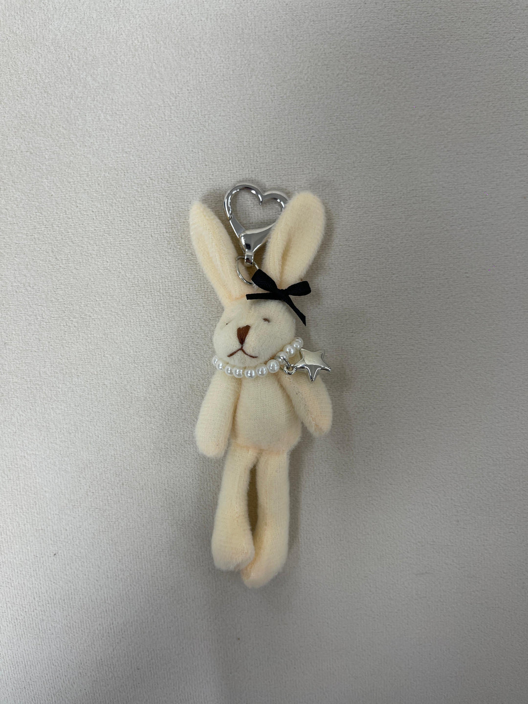 Elegant Pearls Long Bunny Bag Charm