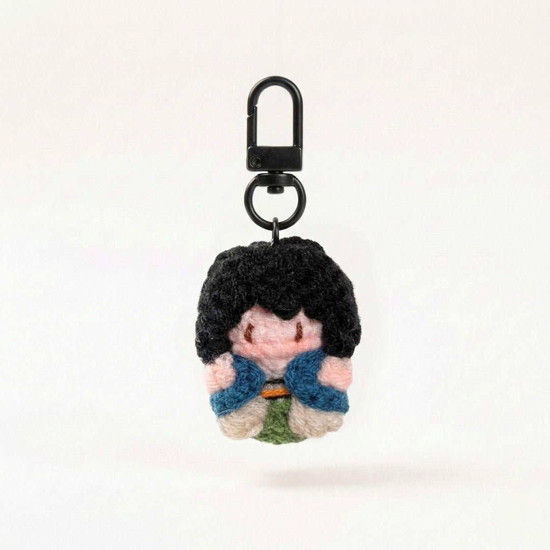 Retro Leader Boy Mike Plush Bag Charm (Mini) – handmade crochet plush bag charm kawaii collectible gift