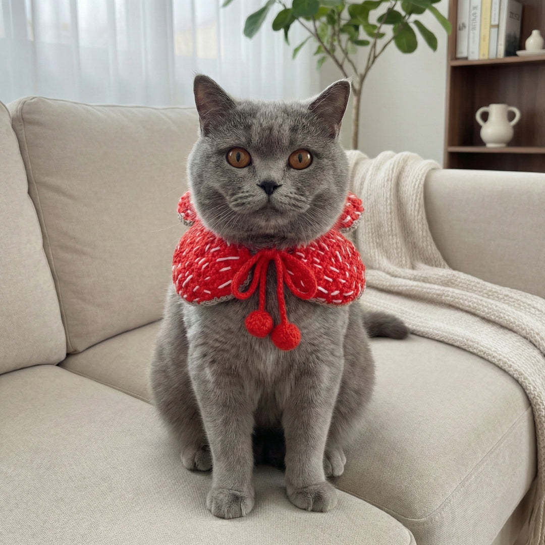 Dark Bloom Pet Knitted Neck Collar – handmade plush doll outfit clothes accessory collectible