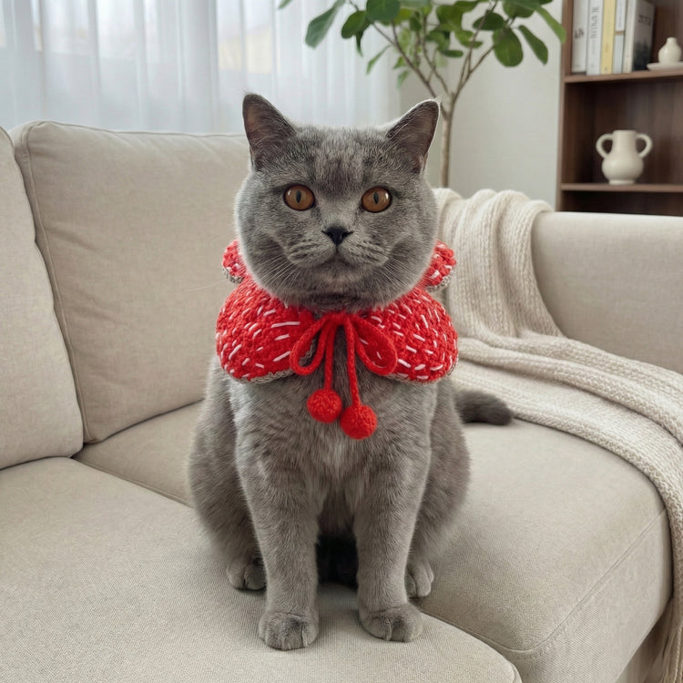 Dark Bloom Pet Knitted Neck Collar – handmade plush doll outfit clothes accessory collectible