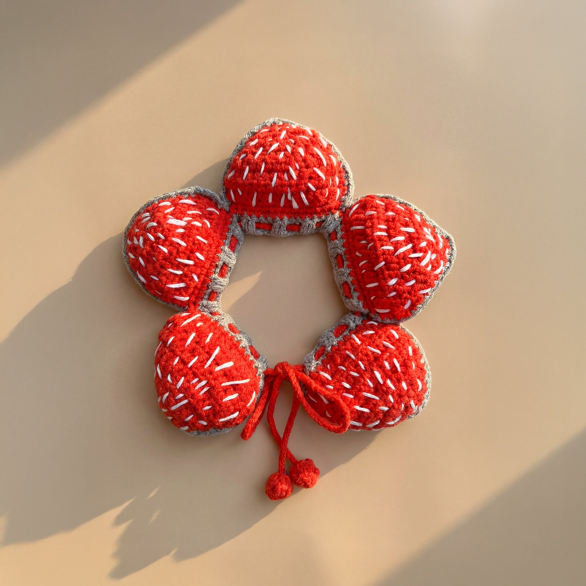 Dark Bloom Pet Knitted Neck Collar lifestyle display – Lizzie & Friends