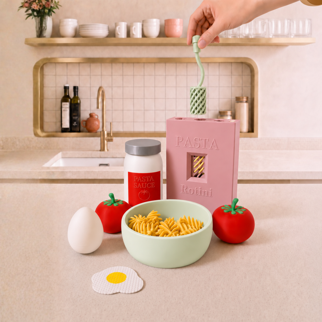 Squishy Pasta Fidget Bowl Set Flushing Pink – 3D Printed Sensory Toy