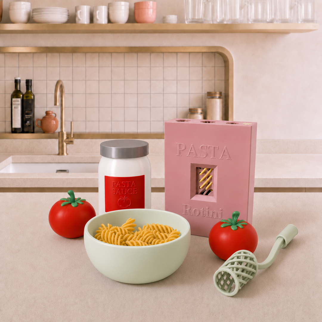 Squishy Pasta Fidget Bowl Set Flushing Pink – 3D Printed Sensory Toy