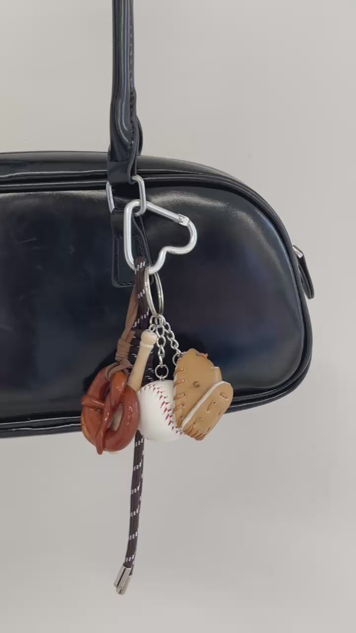 Pretzel & Baseball Bag Charm