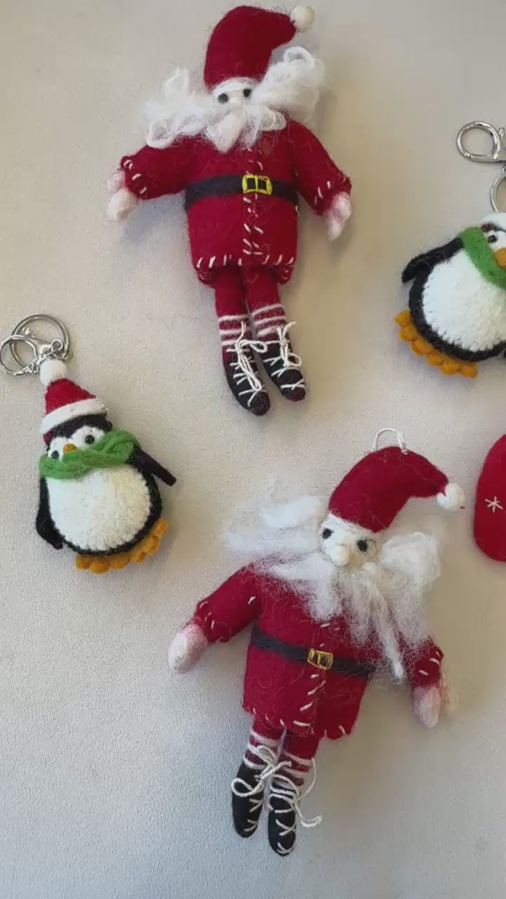 Holiday Penguin Felt Charm