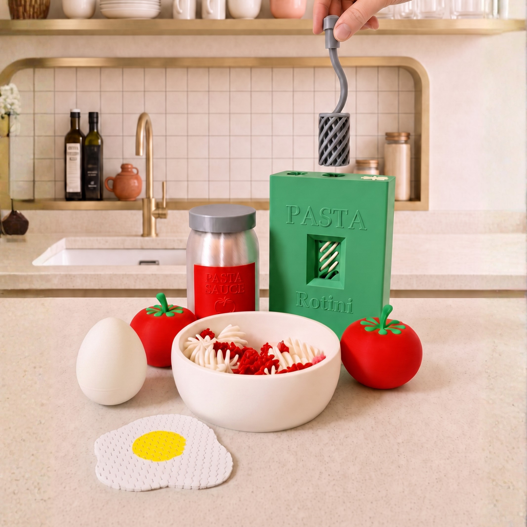 Squishy Noodles Pasta Fidget Bowl Set – 3D Printed Sensory Toy